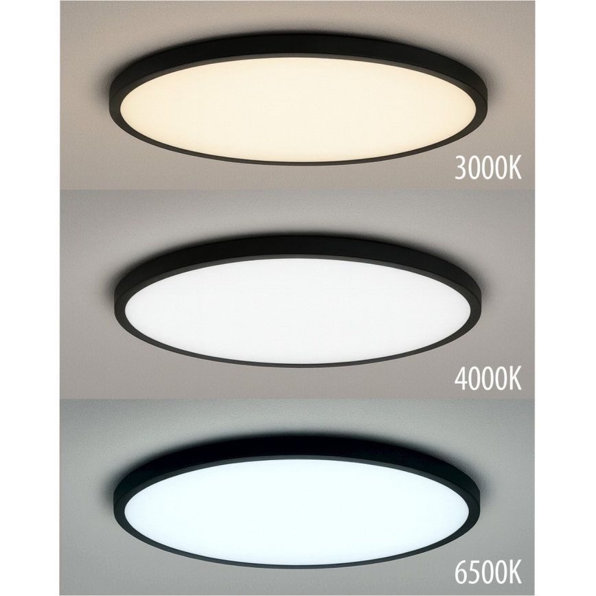 LED Stropní svítidlo LED/24W/230V 3000/4000/6500K pr. 30 cm černá